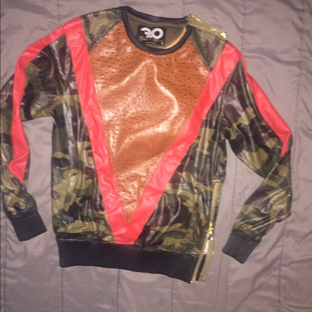 Leather sweater